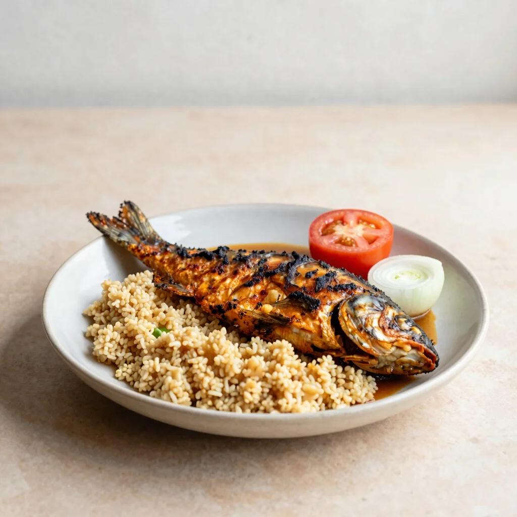 Poisson braisé attiéké